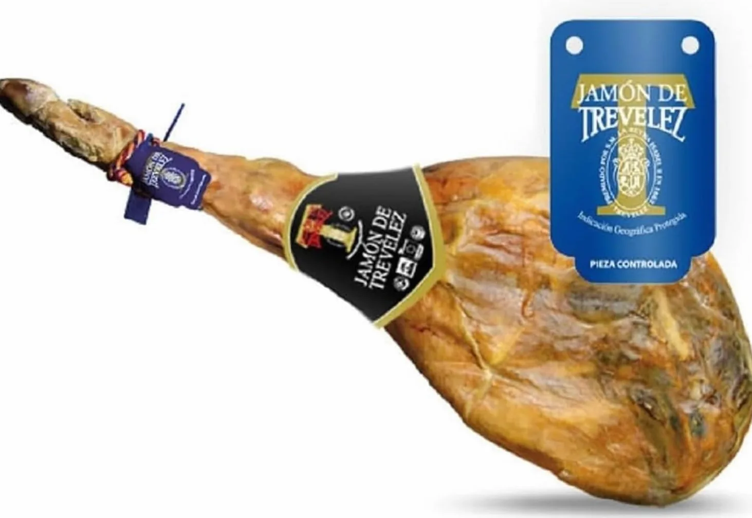 LalolaGourmet - Jambon Serrano Trevélez I.G.P. (7.5/8 kg) - Jambon Espagnol Blanc - Label BLUE Avec Plus de 17 Mois de Maturation Naturelle - 100% Naturel et Sans Gluten