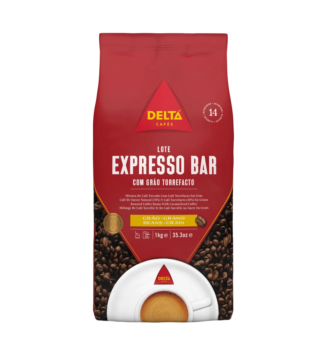 Délicieux Grains de Café Torriéfié Portugais, Express, Delta, 1Kg