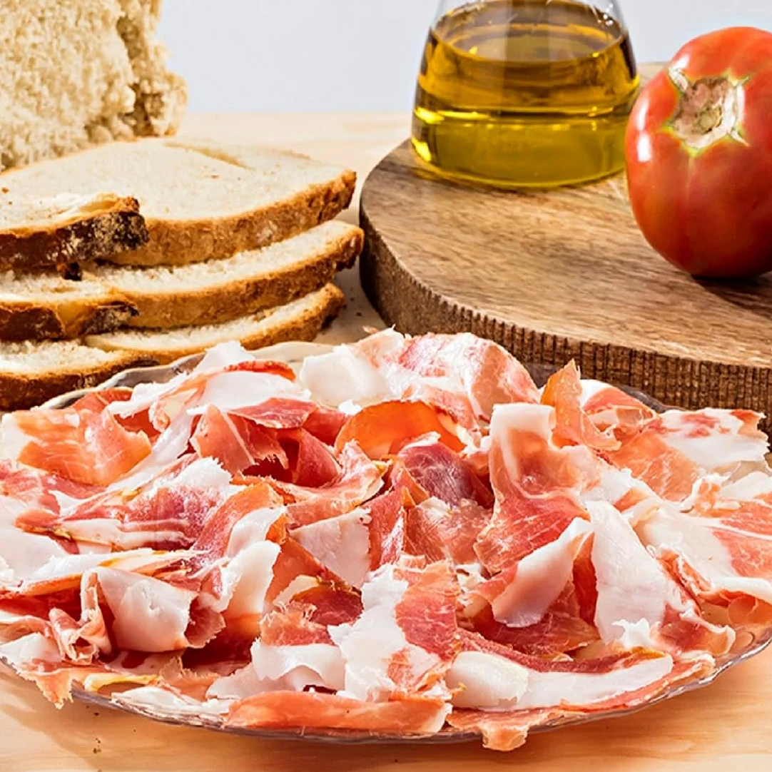 LalolaGourmet - Jambon Serrano Trevélez I.G.P. (7.5/8 kg) - Jambon Espagnol Blanc - Label BLUE Avec Plus de 17 Mois de Maturation Naturelle - 100% Naturel et Sans Gluten