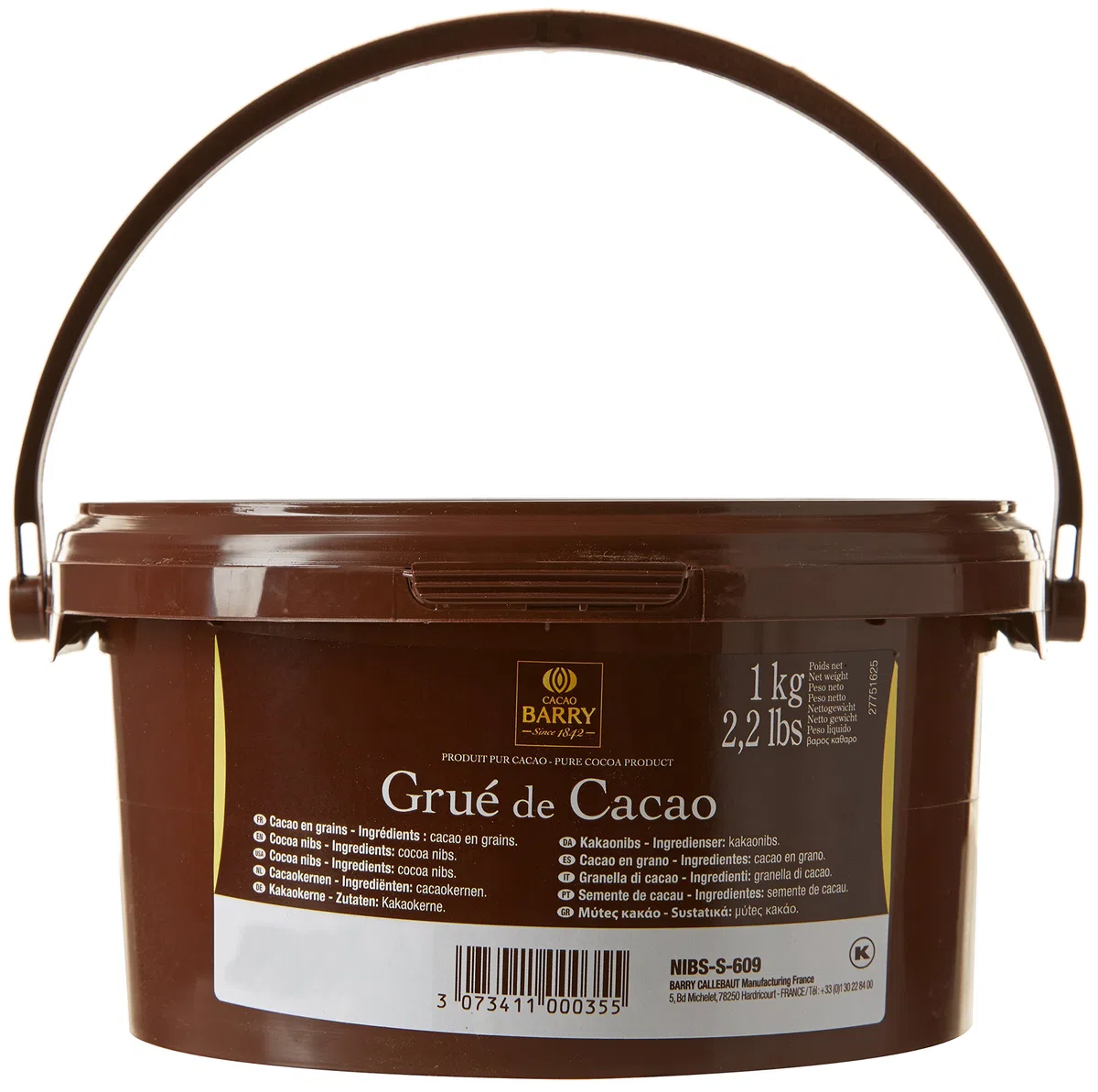 CACAO BARRY Grue/Eclats de 100% Cacao Torréfiés 1 kg