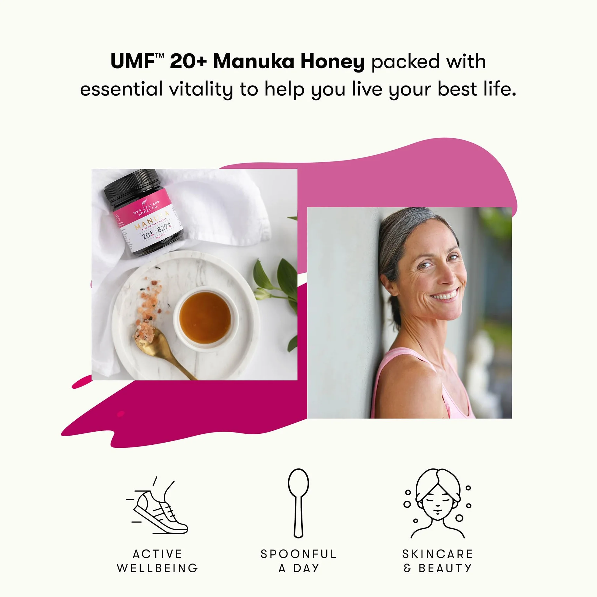 Miel de Manuka MGO 829+ / UMF 20+ de New Zealand Honey Co. | Actif et brut | Fabriqué en Nouvelle-Zélande | 250g