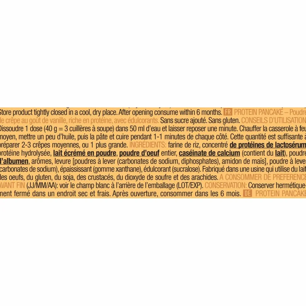 BioTechUSA Protein Pancake, Poudre pour la préparation de crêpes riche en protéines avec édulcorant, sans sucres ajoutés, 1000 g, Vanille