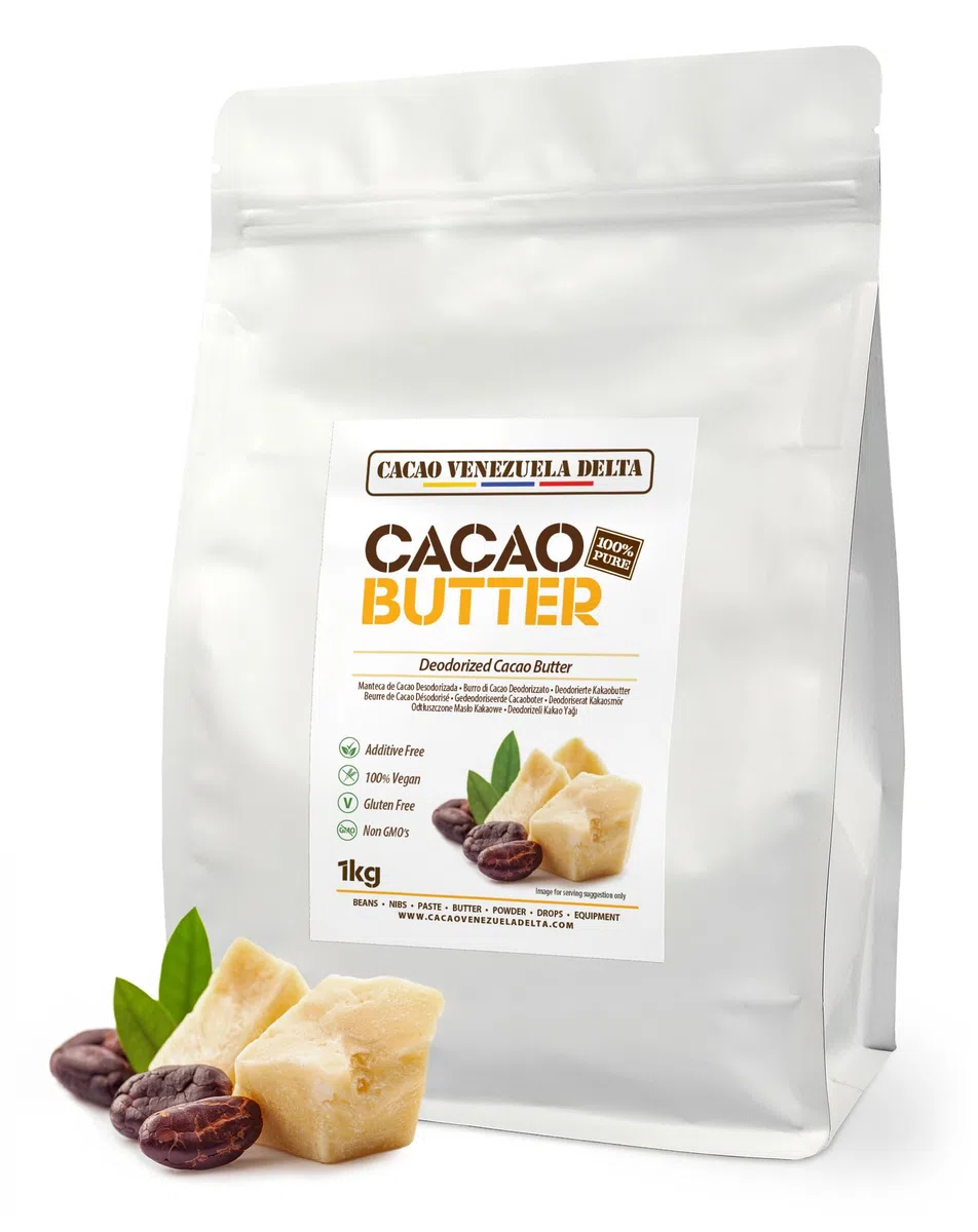 Cacao Venezuela Delta · 100% Kakaobutter · Desodoriert · 1 kg - Extra Qualität
