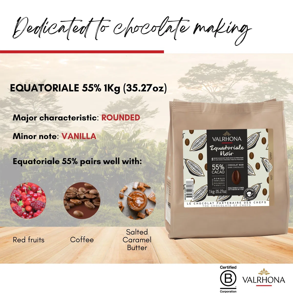 Fèves Equatoriale Noir 55% - 1kg