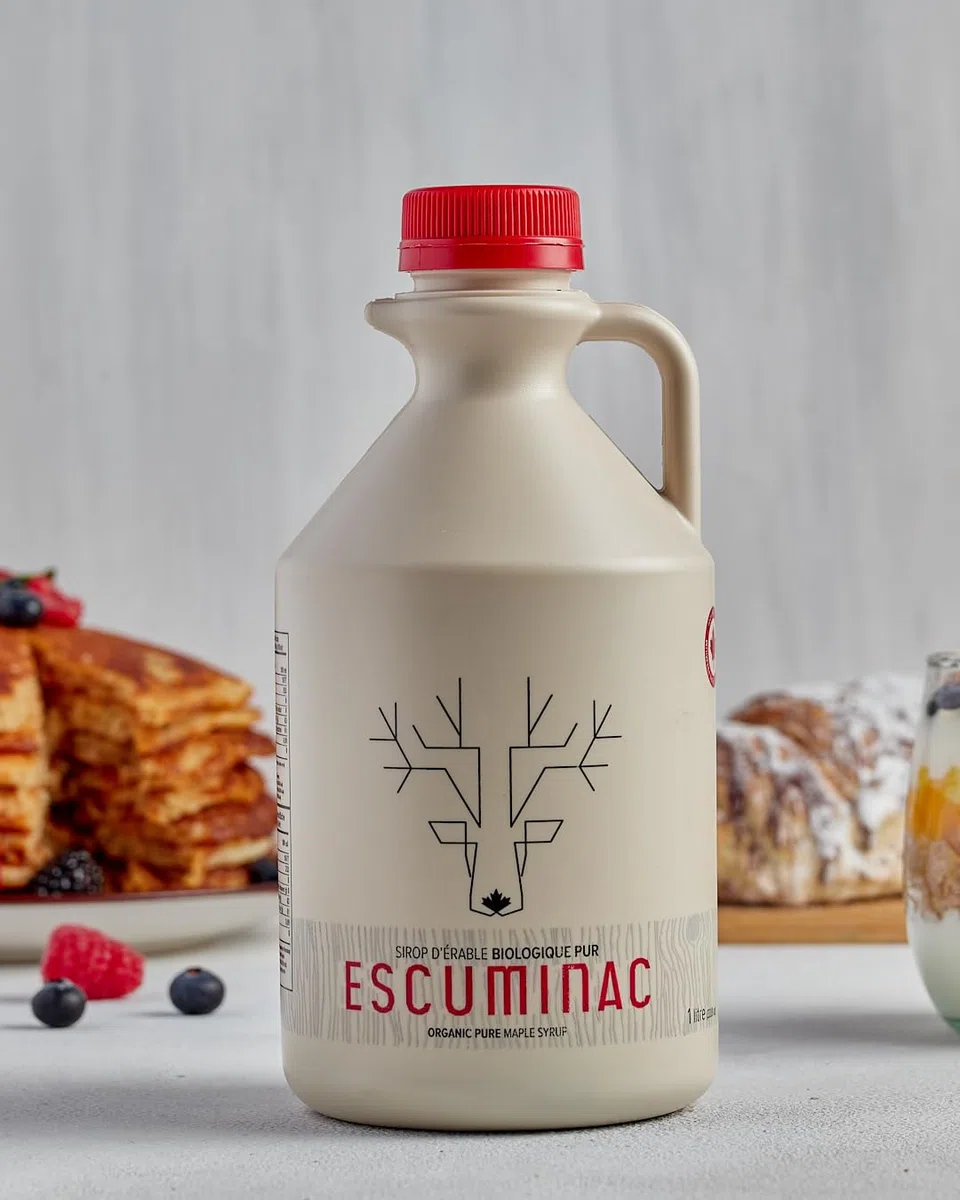 Escuminac Récolte Tardive, Sirop d'Érable Canadien, 100% Pur et Certifié Biologique. Sirop d'Érable Artisanal, Canada Catégorie A Foncé Goût Robuste, 1L