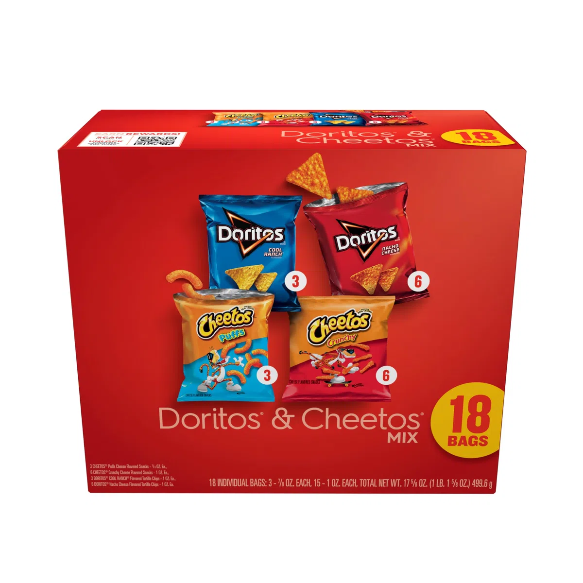 Frito Lay Doritos & Cheetos Mix Lot de 18