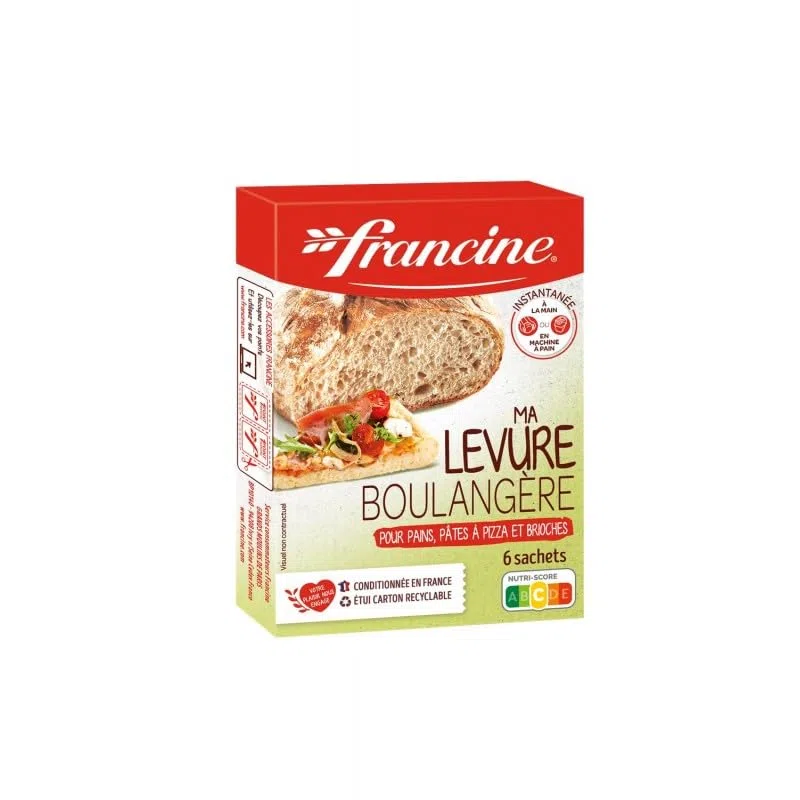 Levure Boulangère Francine - Un sachet de 30g pour une pâte à pain légère et aérée - Aide à la pâtisserie de qualité professionnelle - Le Lot De 4