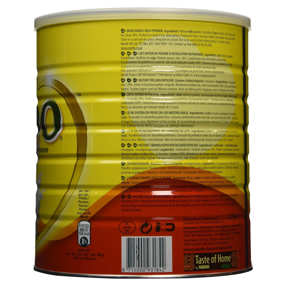 NIDO - Poudre de lait - (1 X 2,5 KG)
