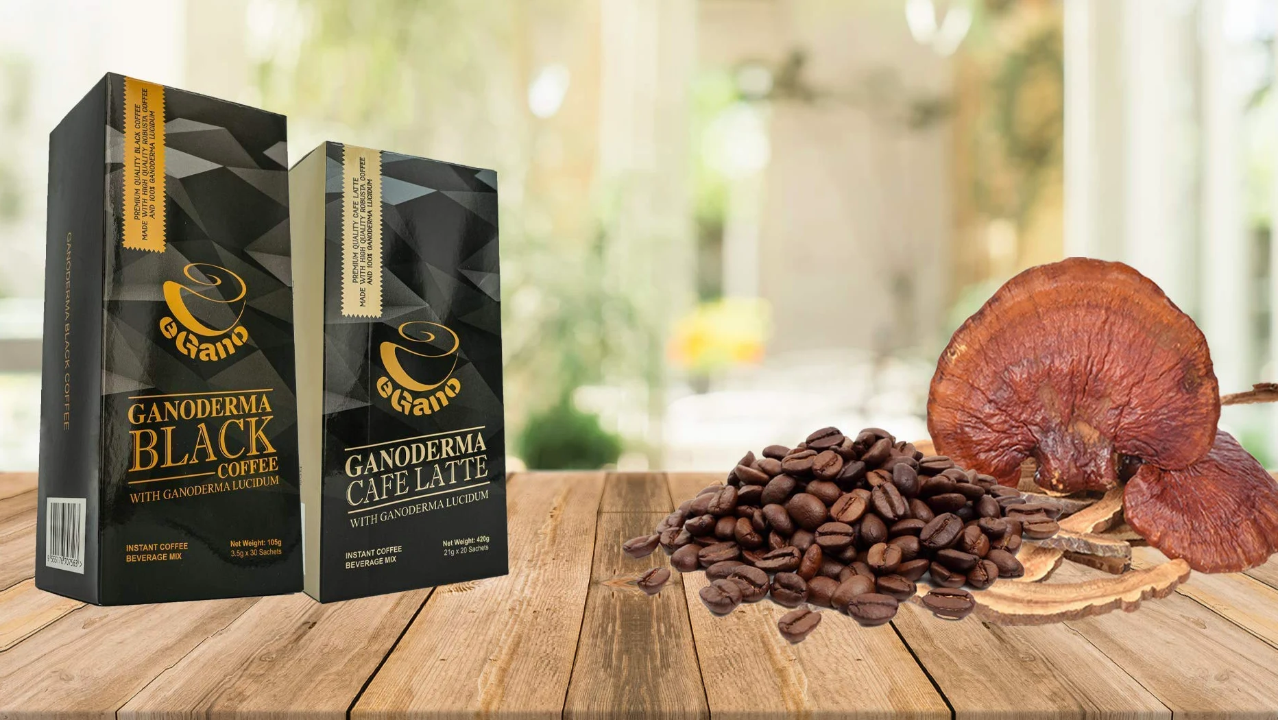eGano Set de 2 boîtes Ganoderma Cafe Latte (21g x 20 sachets / boîte)