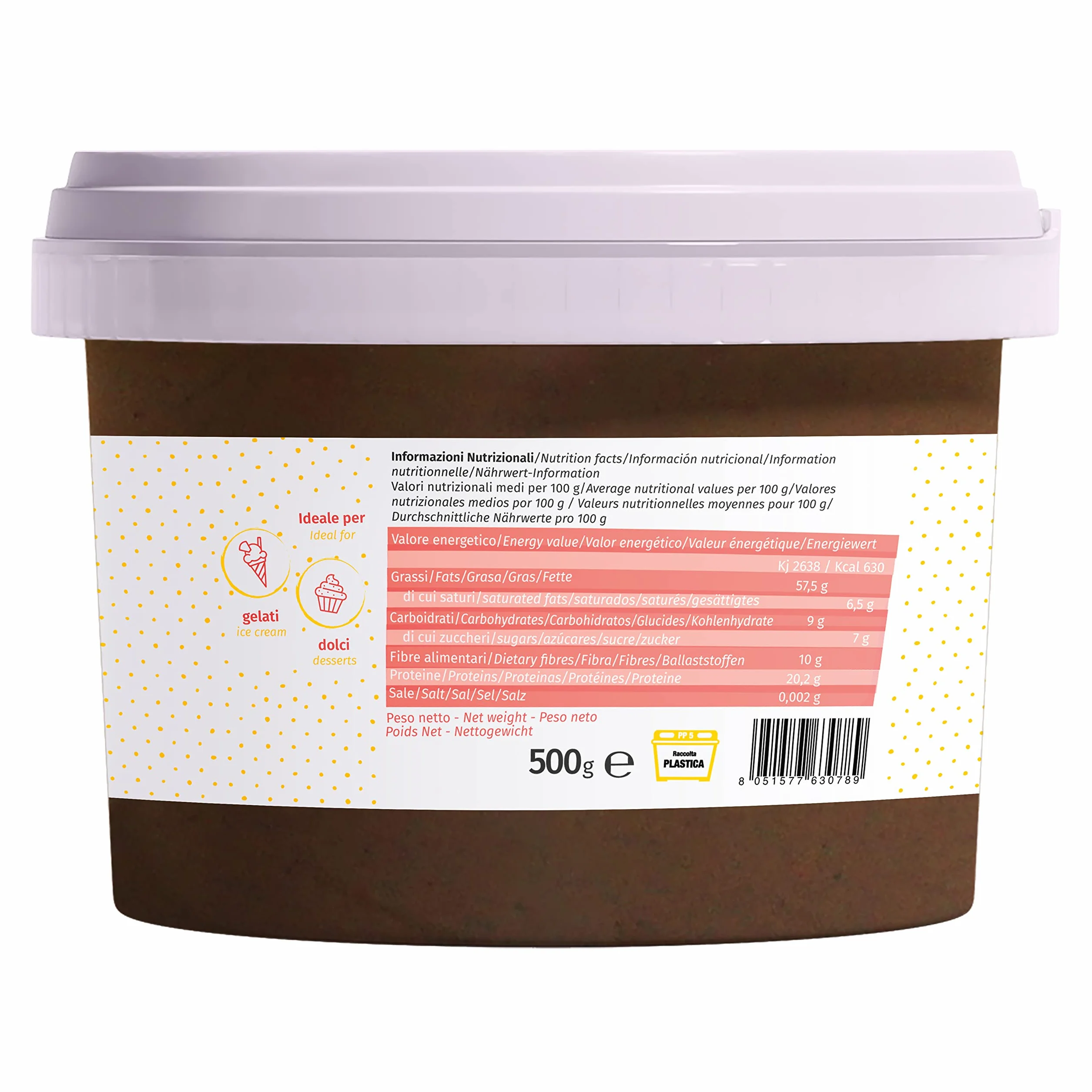 Dolcincasa-com Pâte de Pistache Sicile 100% Pure Naturelle Savoureuse Douce Polyvalente sans Colorant pour Glaces Pâtisseries Usage Domestique et Professionnel Sans Gluten Pack 500g