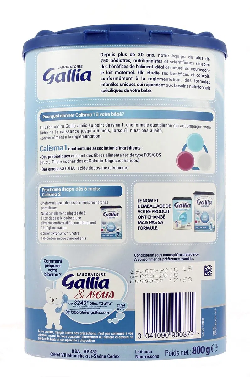 Gallia dès la naissance jusqu'à 6 mois 800g