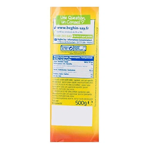 BEGHIN SAY - Vergeoise Blonde Vanille 500g : le sucre idéal pour des pâtisseries pleines de douceur ! - Le Lot De 4