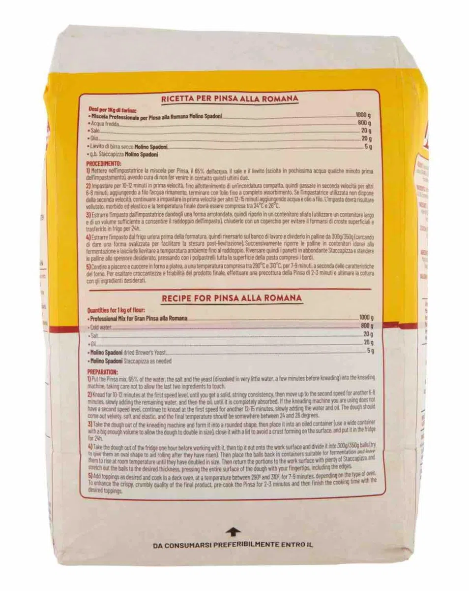 Farine de Blé Tendtre Péparation Spadoni Pour Gran Pinsa Alla Romana 5kg/Sac - Offres 1, 2, 3 et 4 Sacs (1 sac)