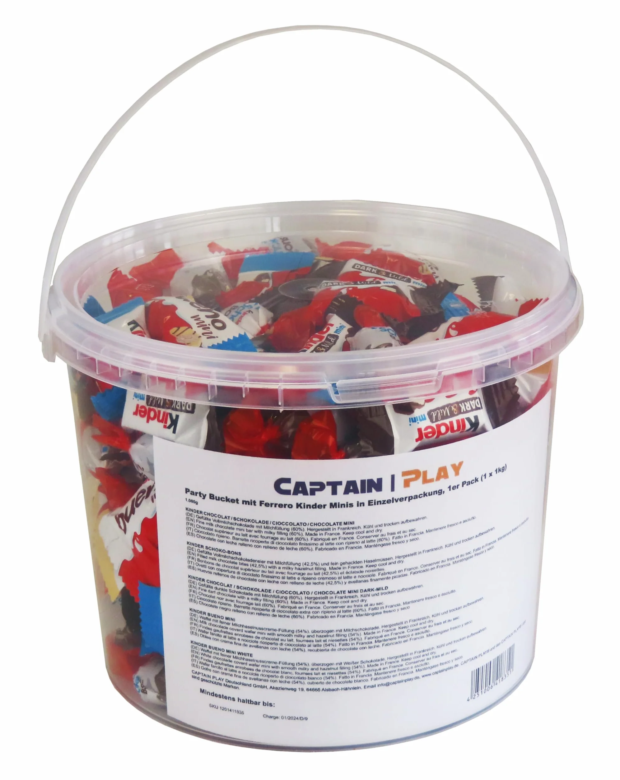Party Bucket avec Ferrero Kinder Minis dans emballage individuel 1kg