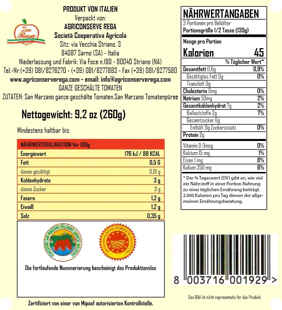 Lot de 5 paquets de farine à pizza Caputo Cuoco (5 x 1 kg) + 5 boîtes de 400 g de tomates Zia Rosa DOP Pomodoro San Marzano