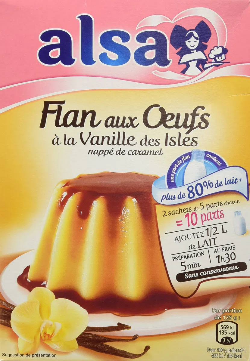 Alsa Préparation Flan Aux Œufs Vanille des Isles 2 Sachets 250g - Lot de 3