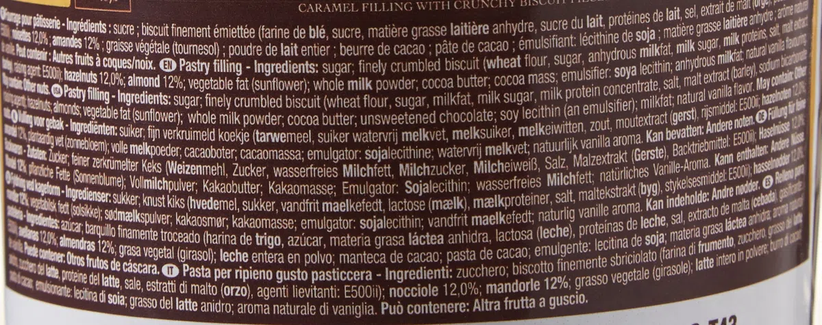 CACAO BARRY Praline Feuilletine Mélange 23% Pailleté Feuilletine/12% Noisettes/12% Amandes 1 kg