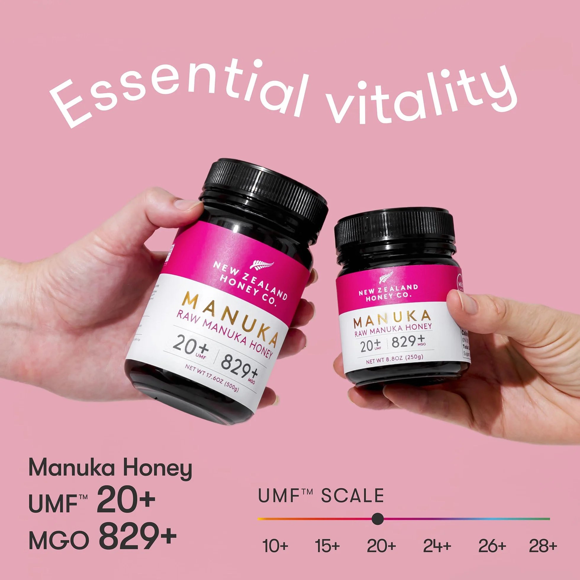 Miel de Manuka MGO 829+ / UMF 20+ de New Zealand Honey Co. | Actif et brut | Fabriqué en Nouvelle-Zélande | 250g