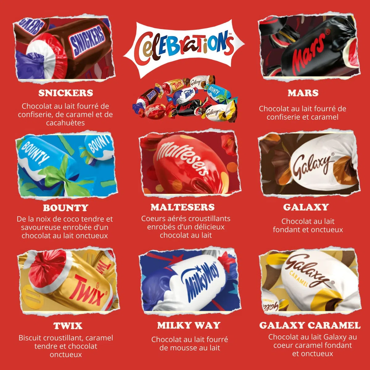 Coffret Gourmand et son assortiment de 60 chocolats Célébrations, Daim, Milka, Toblerone | Boîte "Je t’aime" Prête à Offrir pour la fête des Mères, la St Valentin, un anniversaire