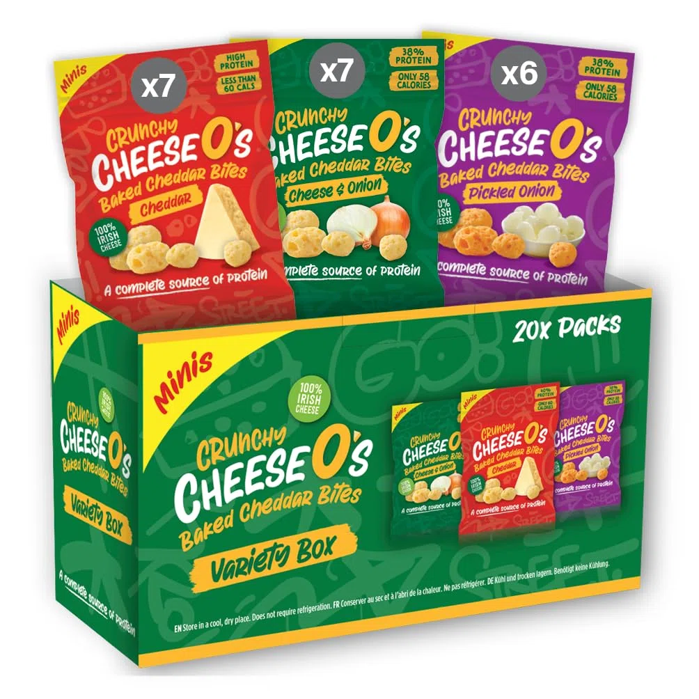 CheeseO's Minis Pépites de fromage soufflé - Assortiment Multi Variété 20 sachets de 10g - Collations céto - Parfait à l'Apéro - Riche en Protéines - Pauvre en Glucides - Régime Cétogène - Sans Gluten
