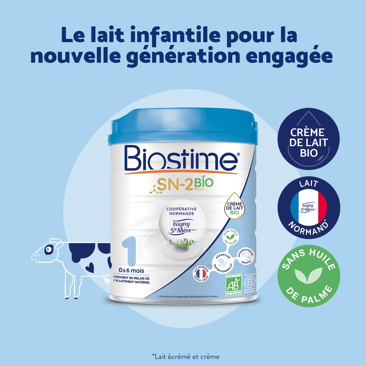 Biostime SN-2 Bio Plus - Lot de 3 Laits infantiles Bio 1er âge en poudre de 0 à 6 mois (800g)