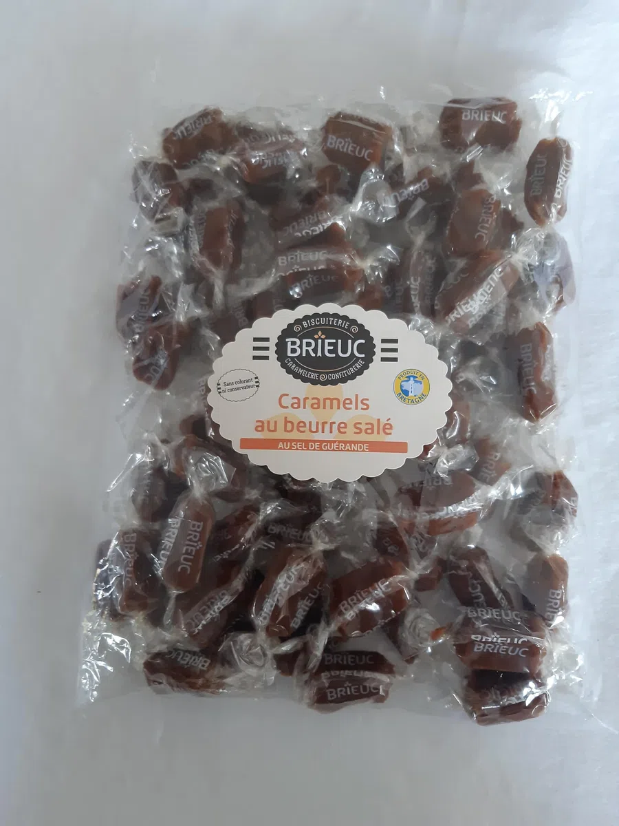 BRIEUC – 1KG de Bonbons Mous au Caramel au Beurre Salé (Sel de Guérande) - Gourmandise Bretonne 100% FRANÇAISE