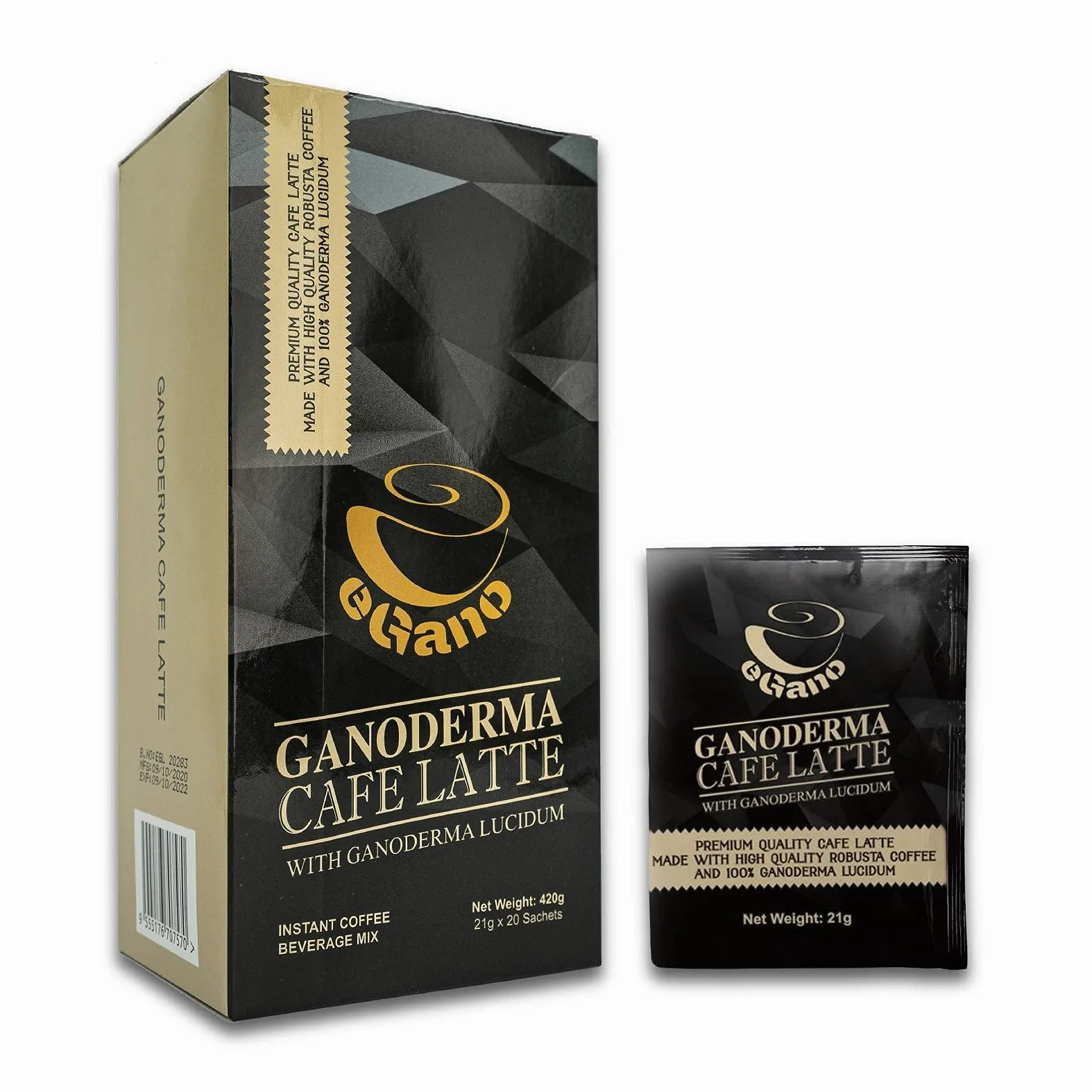 eGano Set de 2 boîtes Ganoderma Cafe Latte (21g x 20 sachets / boîte)