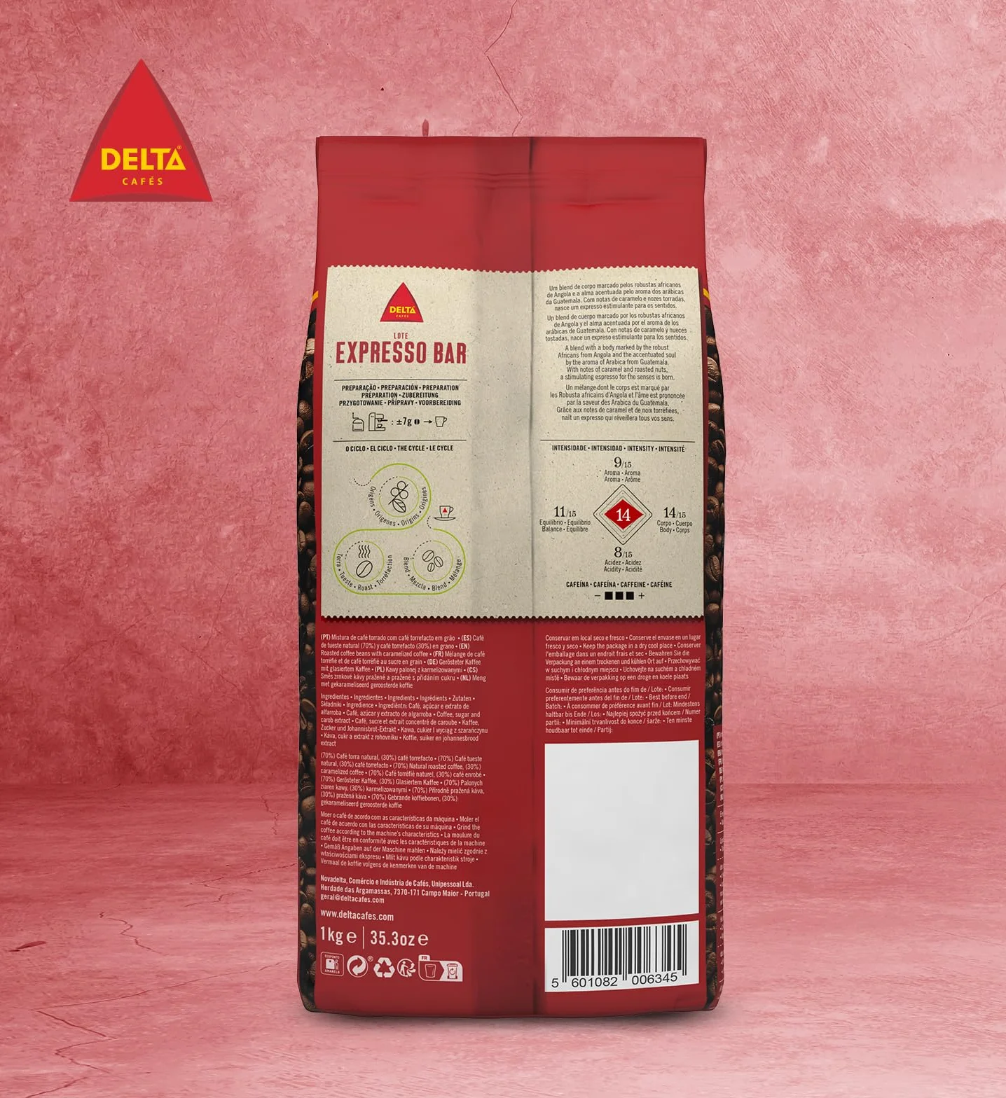 Délicieux Grains de Café Torriéfié Portugais, Express, Delta, 1Kg