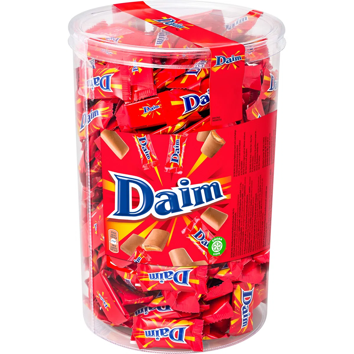DAIM - Bonbons au Chocolat au Lait et Éclats de Caramel - Emballages individuels - Tubo de 2,5 kg (390 Bonbons)