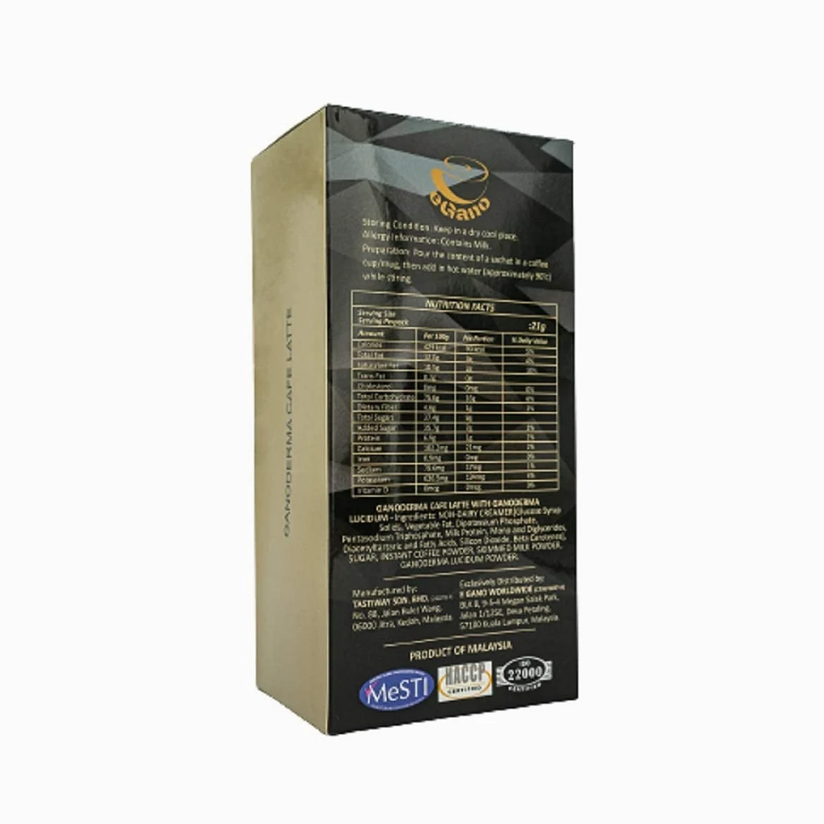 eGano Set de 2 boîtes Ganoderma Cafe Latte (21g x 20 sachets / boîte)