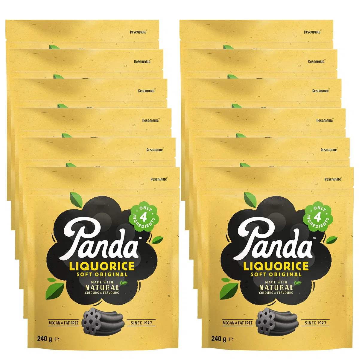 Panda Bonbons de Réglisse Naturelle Douce et Originale, 240 g (Lot de 12)
