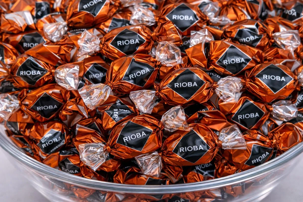 Bonbons d'Accueil Caramel Dur Rioba - 1,4 Kg mini-bonbons à offrir, restaurant, salle d'attente, conférence, Accueil Garage, concessionnaire auto
