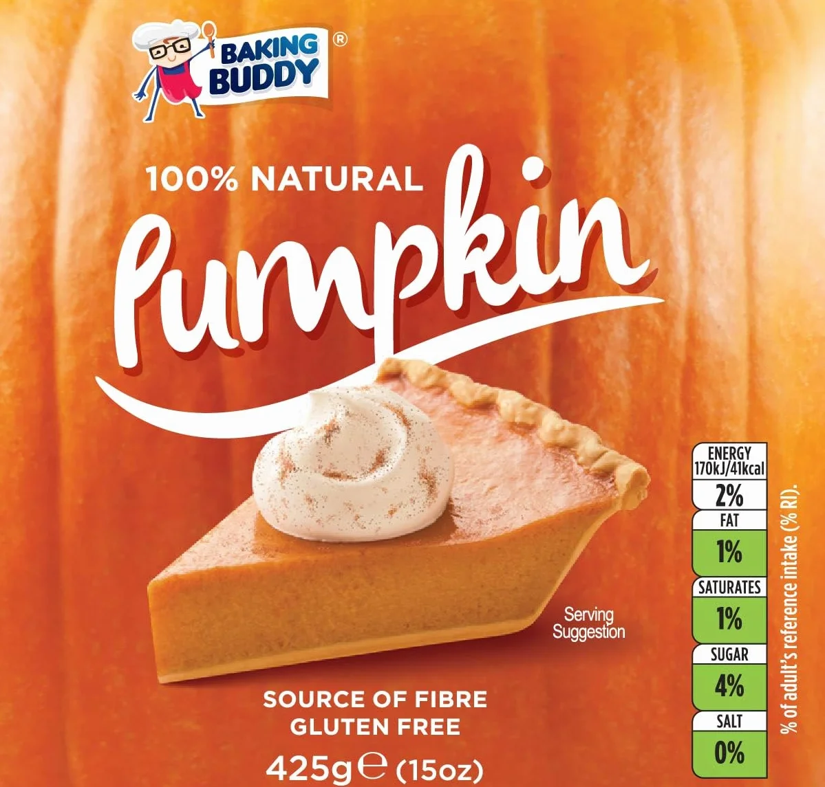 Baking Buddy 100% Natural Pumpkin Puree - 2 Cans Pack
