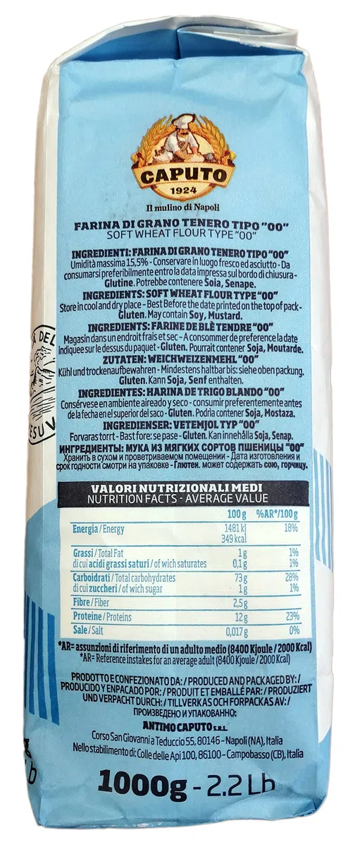 Farine Caputo Blu Type 00 Kg 1 - Paquet 10 Pièces