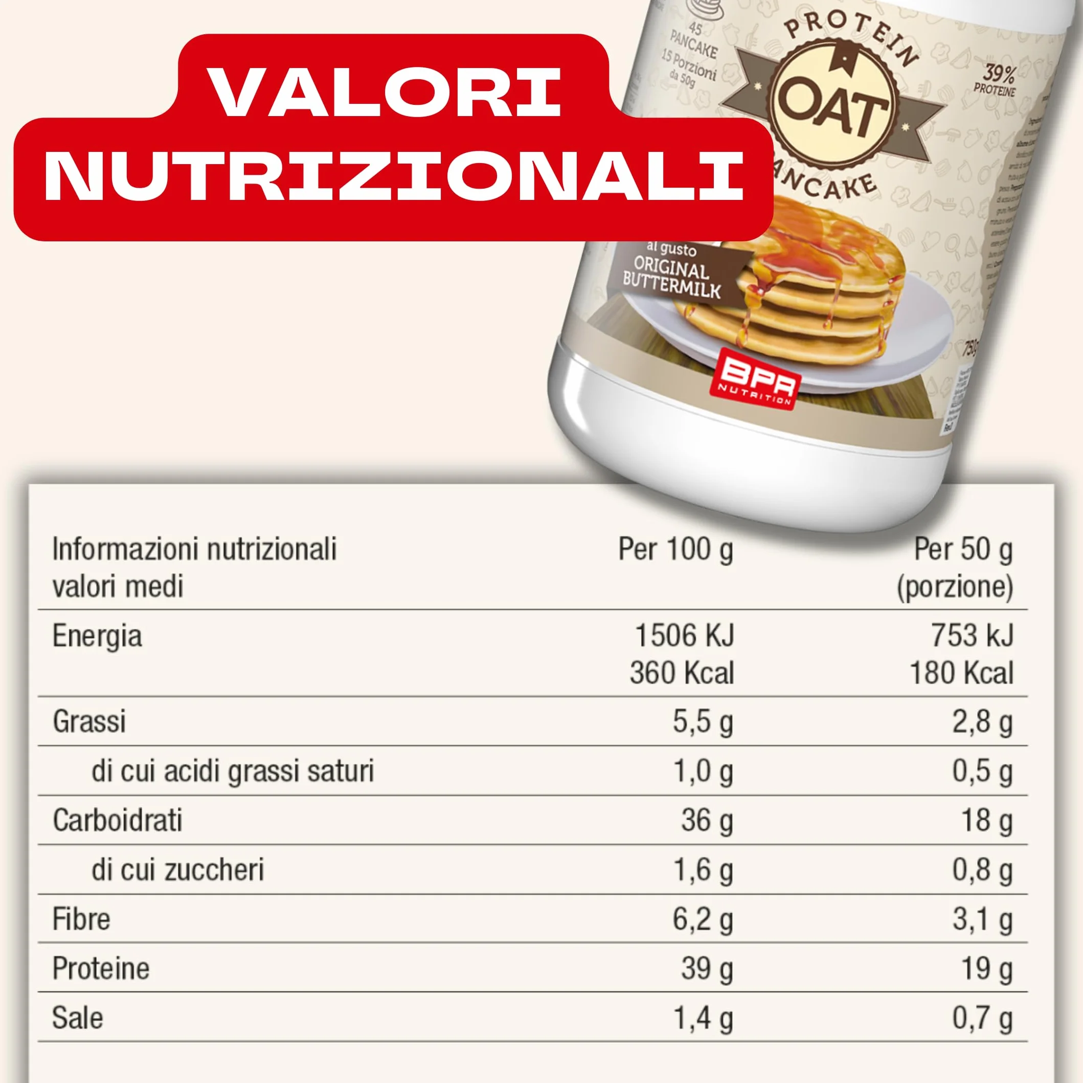 BPR NUTRITION OAT PROTEIN PANCAKE 750 GR Original