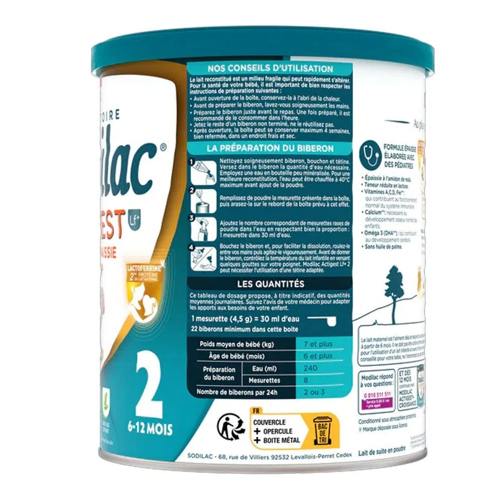 Modilac Actigest 2E Âge de6 à 12 Mois, 800g