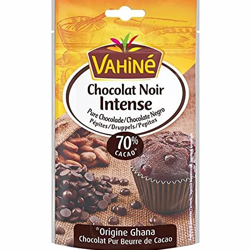 VAHINE | Sachets Pépites Chocolat Noir Intense 70% Origine Ghana 100G | Lot De (3) | livraison offerte