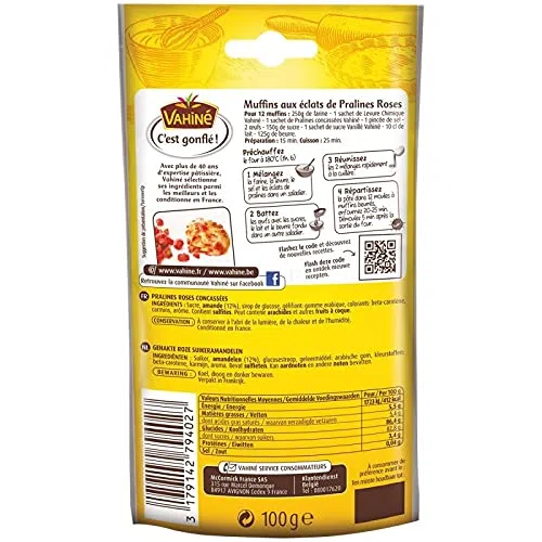 VAHINÉ - Sachet De Pralinés Roses 100G - le Lot De 4