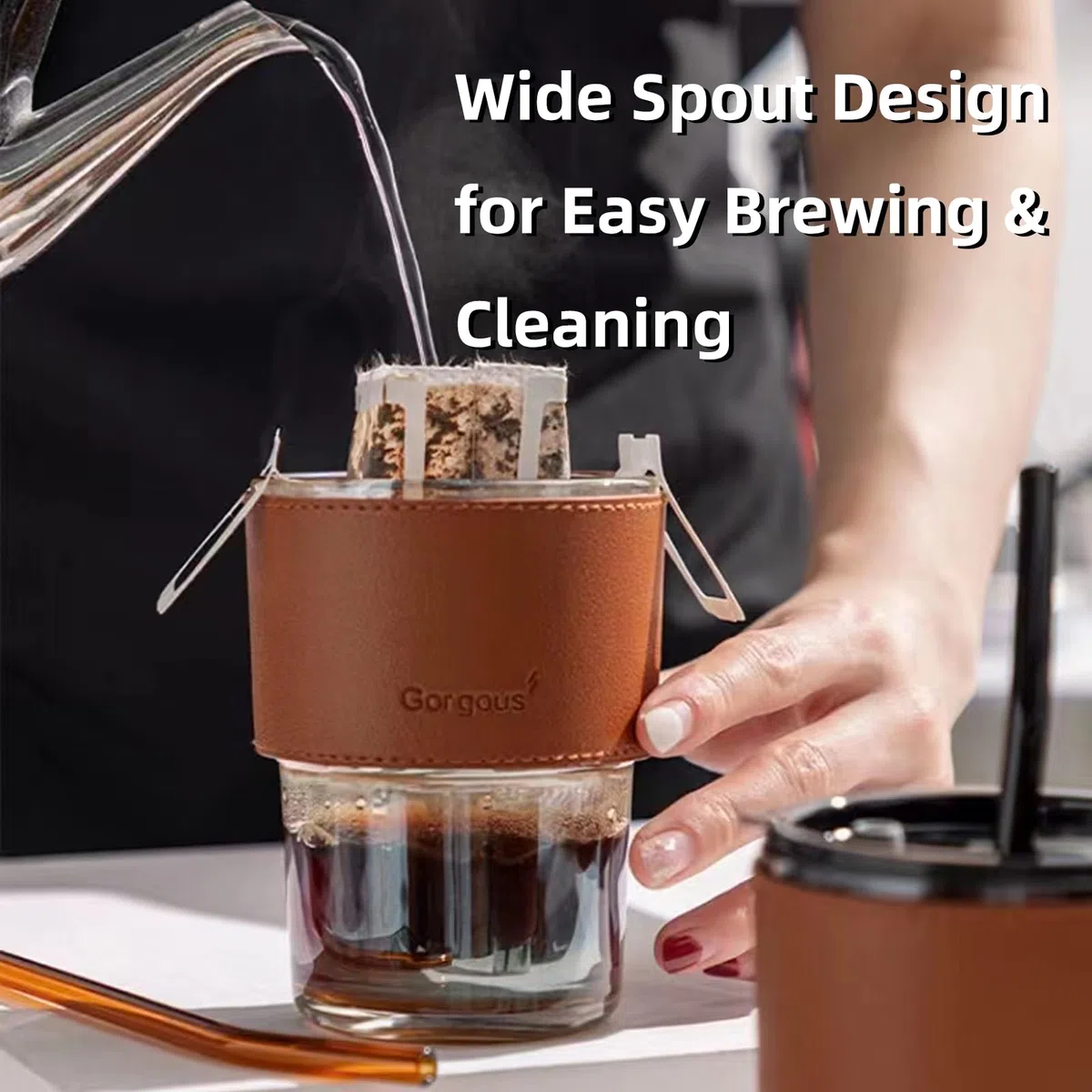 Kit de café français boîte cadeau, tasse, moulins, boîte ancienne, cadeau pour amateurs de café (marron)