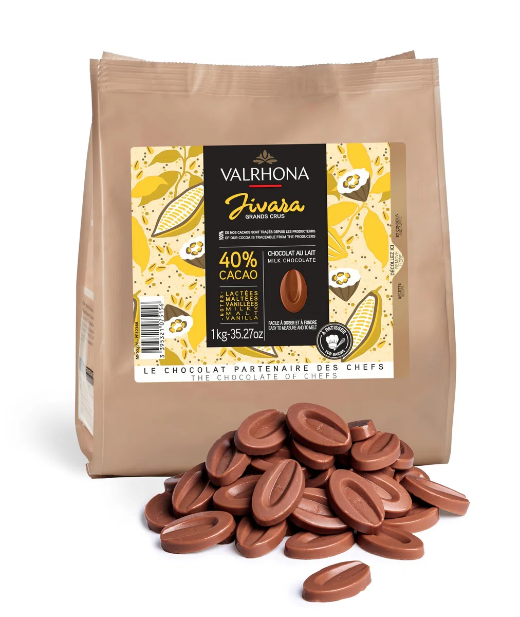Valrhona - Fèves chocolat lait Valrhona jivara 1kg