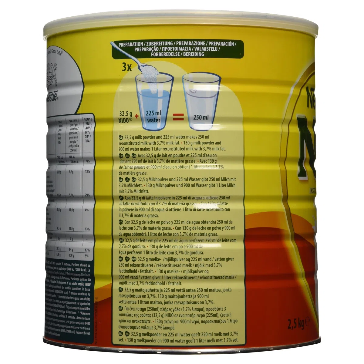 NIDO - Poudre de lait - (1 X 2,5 KG)