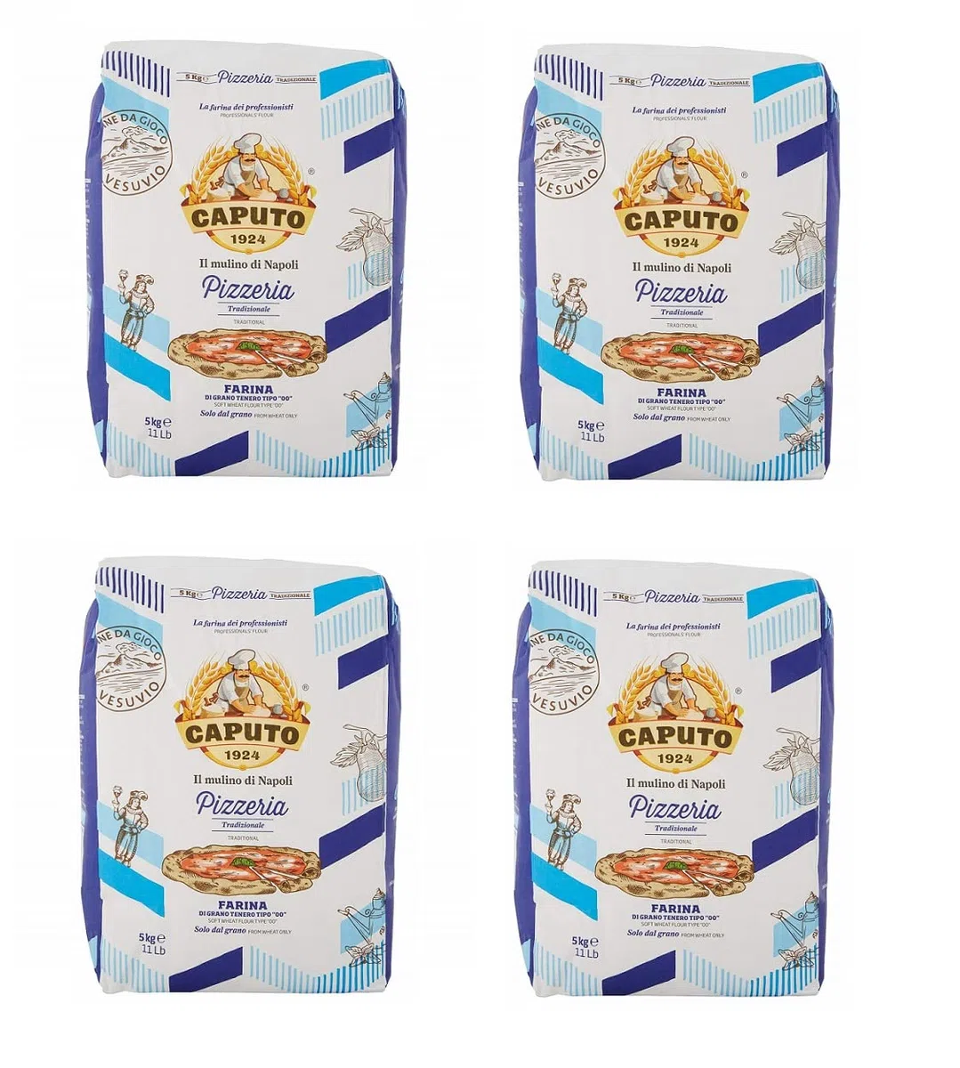 Lot de 4 farines de blé doux type « O» - 5 kg