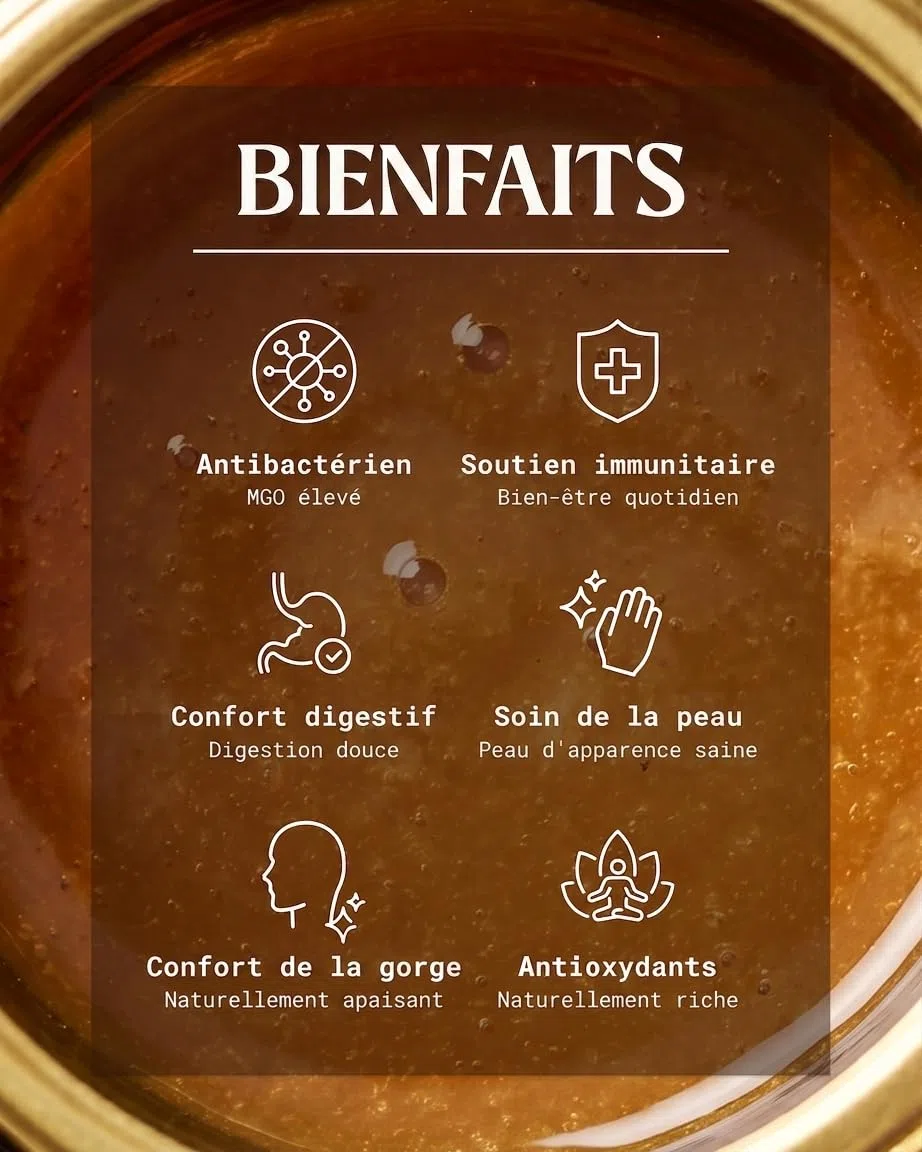 NaturalePiù Miel de Manuka 800+ MGO - 250g Brut et Bio de Nouvelle-Zélande - Miel cicatrisant monofloral - Pour Thé, Smoothies et Pâtisserie - Pur et Actif - Méthylglyoxal Certifié en Laboratoire