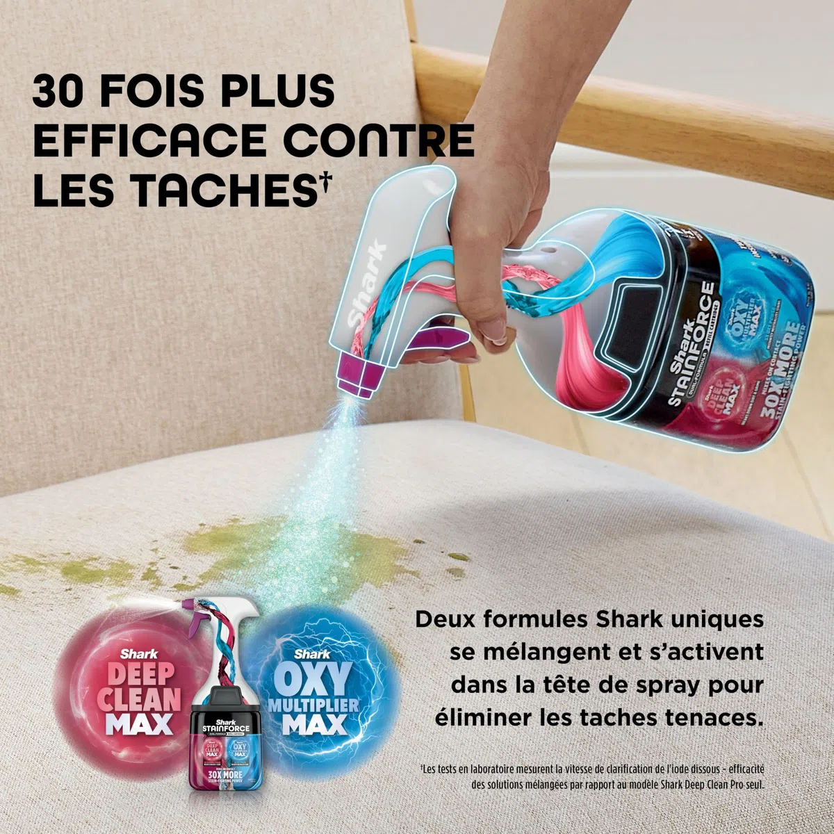 Shark StainForce – Recharge détachante de solution à double formule, lot de 2, pour lutter contre les taches tenaces et éliminer instantanément les odeurs, 2 x 500 ml, XSKBDHXCM500EU