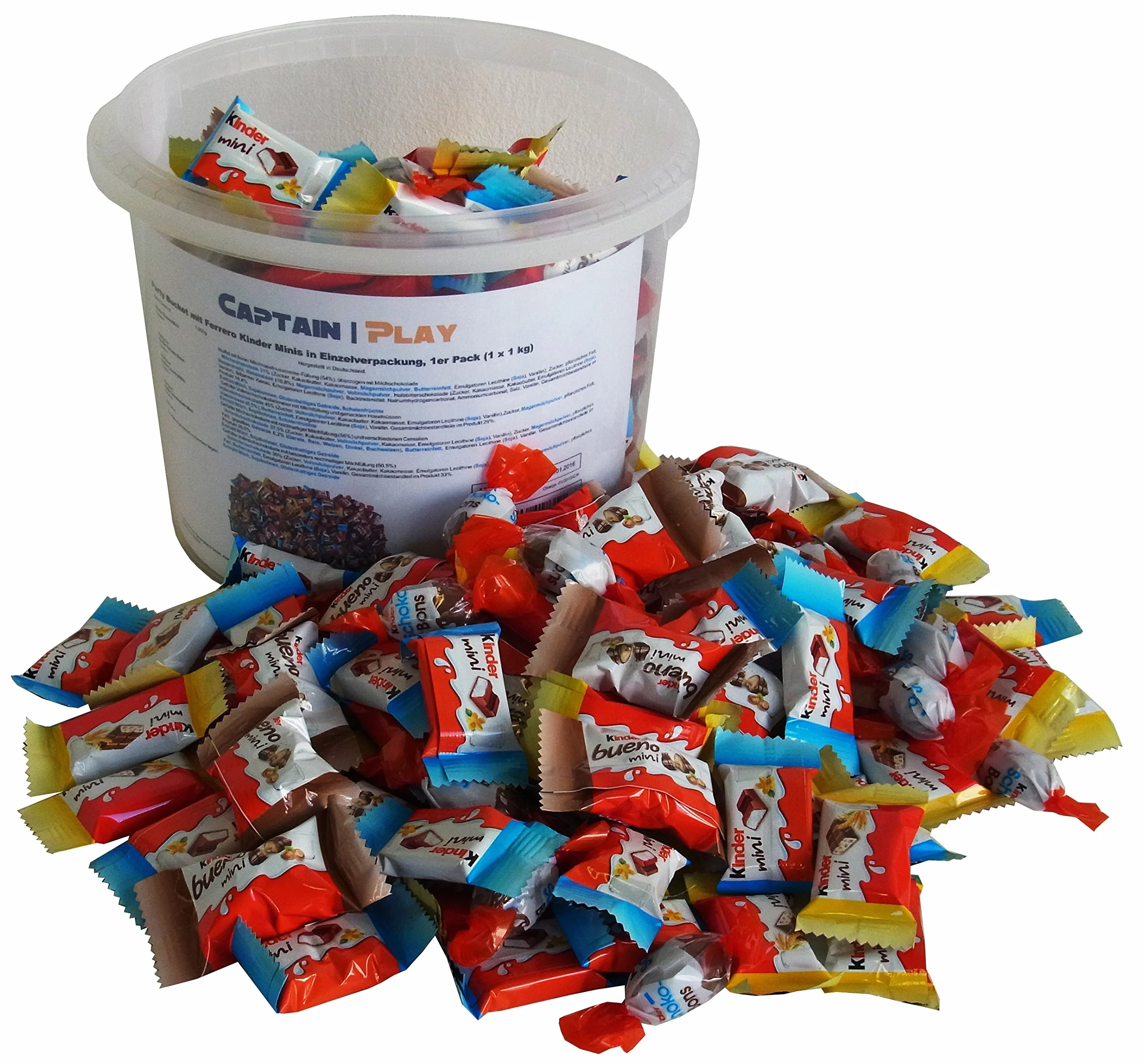 Party Bucket avec Ferrero Kinder Minis dans emballage individuel 1kg