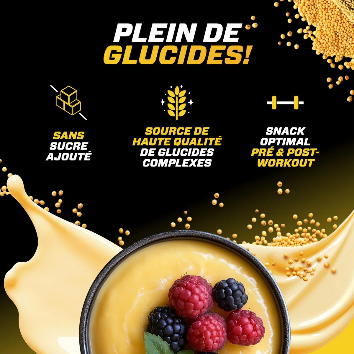 Maize Pudding Neutral 3kg - Pudding de maïs sans sucre - Avec des glucides complexes - Consistance crémeuse - Préparation rapide et facile - 100% maïs - Vegan