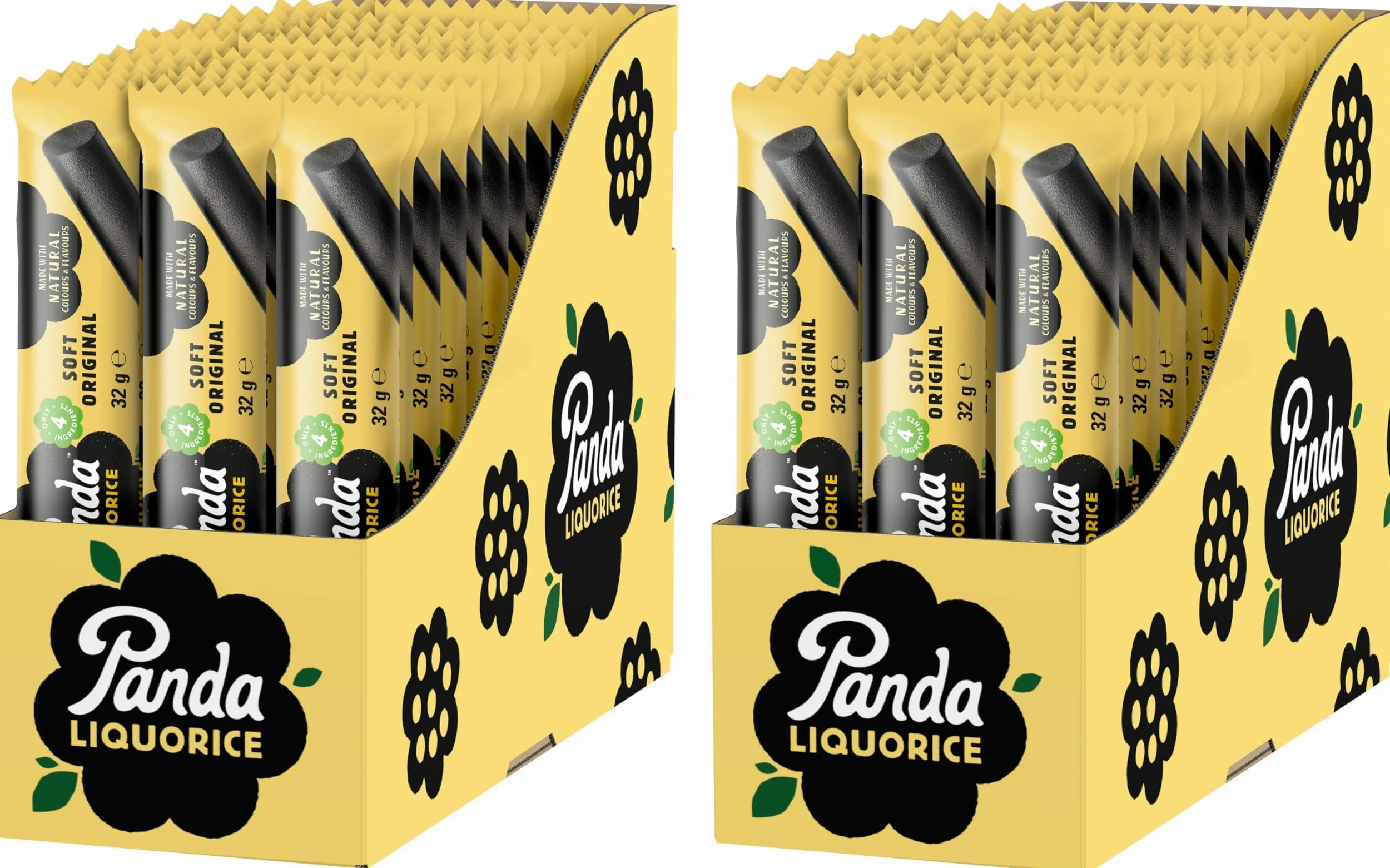 Panda ® | Barres de réglisse originales naturelles et douces | Pures confiseries de réglisse Panda à seulement quatre ingrédients naturels | Végétaliennes et sans matières grasses | 32 g x 72 barres