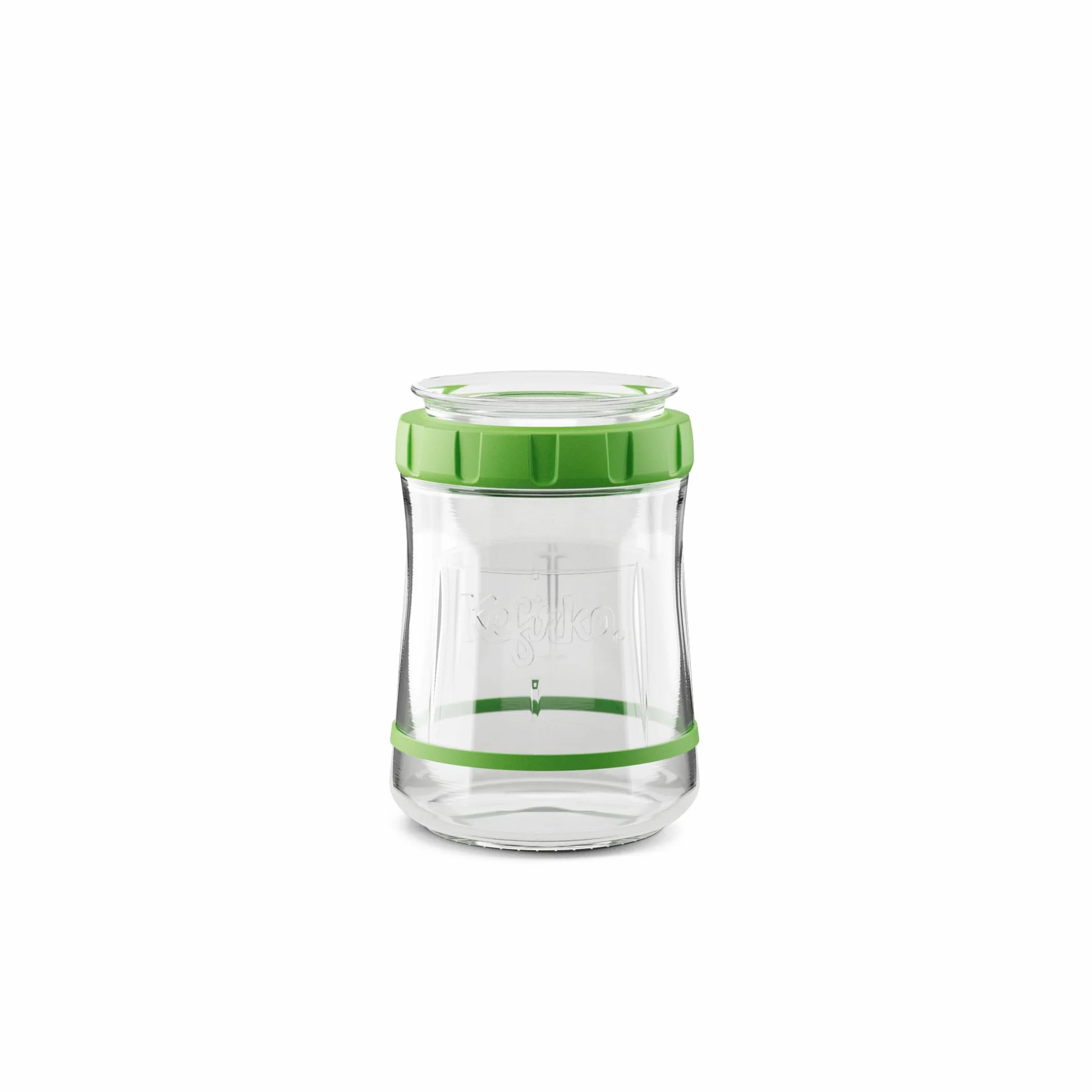 Kefirko Kit de démarrage au levain : fermenteur, bocal en verre, cuillère à mesurer, horloge de fermentation et livre d'instructions (Vert)
